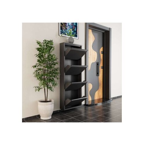 Hanah home ormar za cipele 4 piece metal anthracite Slike