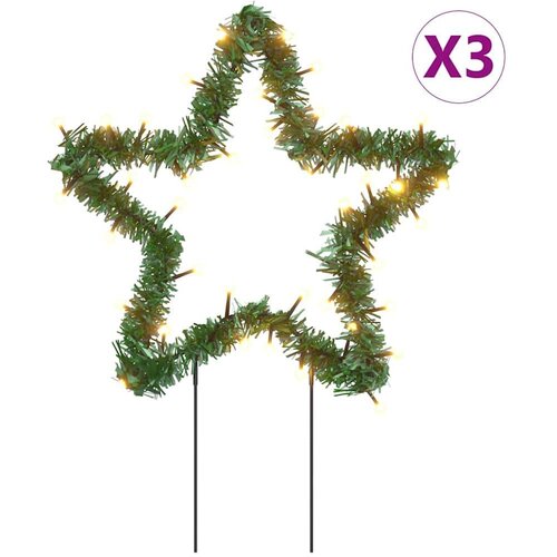VidaXL Ukrasna božićna svjetla sa &amp;scaron;iljcima 3 kom zvijezde 50 LED 29 cm Slike