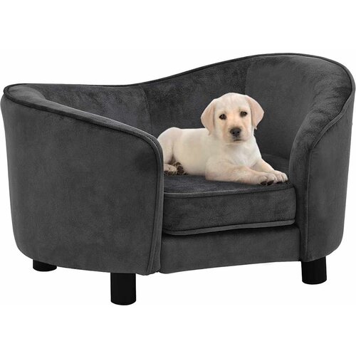 SOFA za pse tamnosiva 69 x 49 x 40 cm pli&amp;scaron;ana Slike