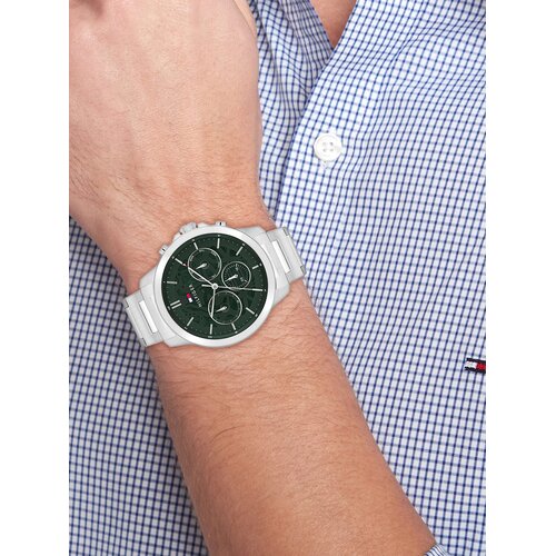 Tommy Hilfiger Analogni sat &amp;#039;HENRY&amp;#039; tamno zelena / srebro Slike