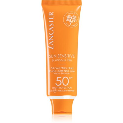 Lancaster Sun Sensitive Oil-Free Milky Fluid vodoodporna zaščita pred soncem za obraz za vse tipe kože 50 ml za ženske Cene