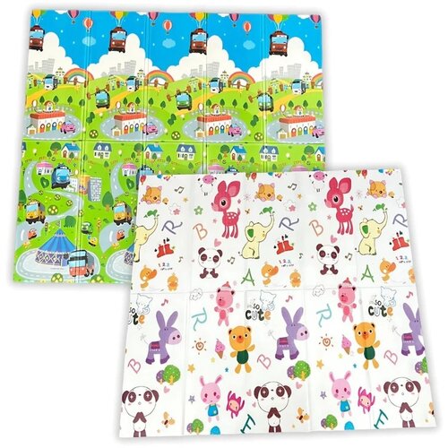 Nounou podloga za bebe - pvc tepih 2u1 happy town Slike
