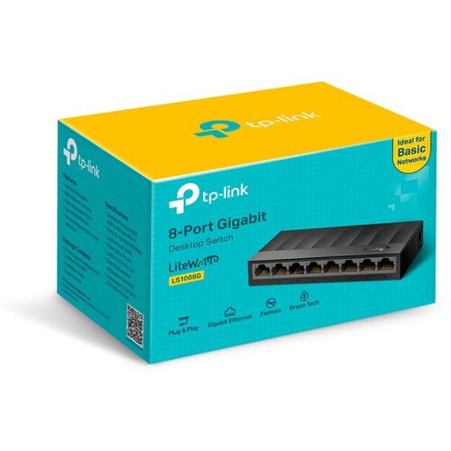 Tp-link SWITCH TP LINK 8 port LiteWave Gigabit Desktop, 8 Gigabit RJ45 Ports, Desktop, Plastic case, LS1008G, 3Y Cijene