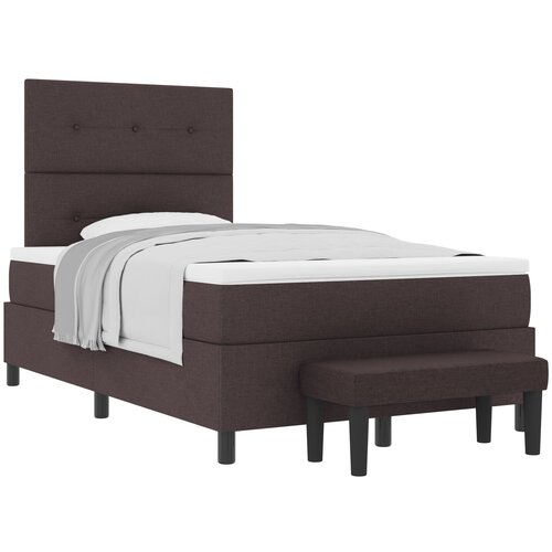 VidaXL Vzmetnica z vzmetnico in klopjo temno rjava 120x190 cm Tkanina, (22083270) Slike