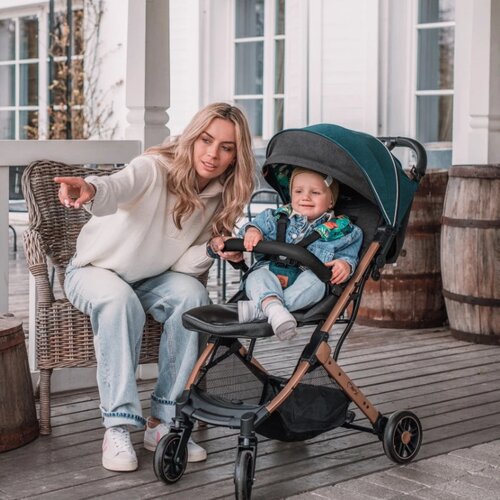 Momi ki&amp;scaron;obran kolica za bebe estelle gold green, 6m+ Slike