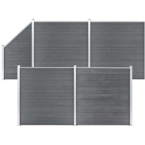  Set WPC ograda 4 kvadratne + 1 kosa 792 x 186 cm sivi Cijene