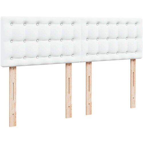 vidaXL Otomanski posteljni okvir z vzmetnico bel 140x200 cm um. usnje Cene