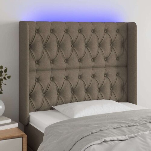  Posteljno vzglavje taupe 103x16x118/128 cm blago, (20794149) Slike