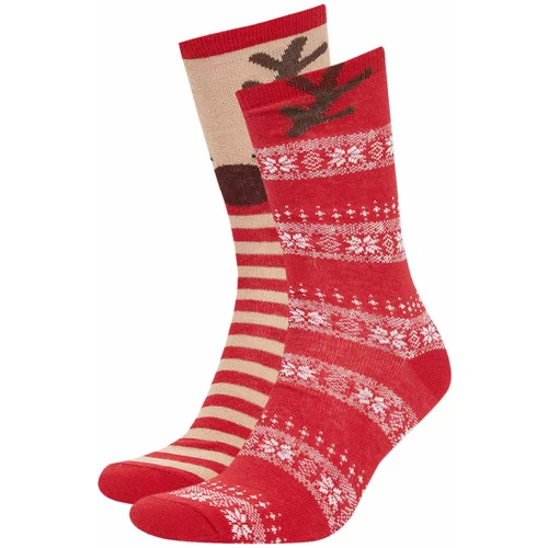Defacto Women's Christmas Themed Cotton 2-Pack Long Socks