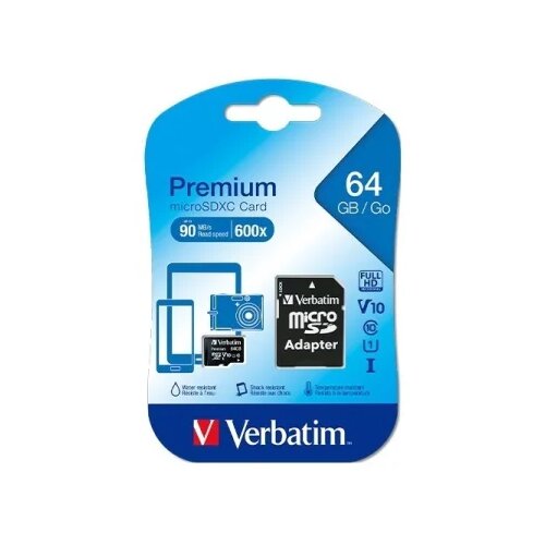 Memorijska kartica MicroSDHC Verbatim 64GB C10 UHS-I sa adapterom Cijene