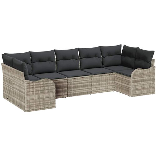  Sjedeća garnitura za vrt 7 kom. Svjetlosiva Poli ratan 121 x 61,5 x 69 cm Slike