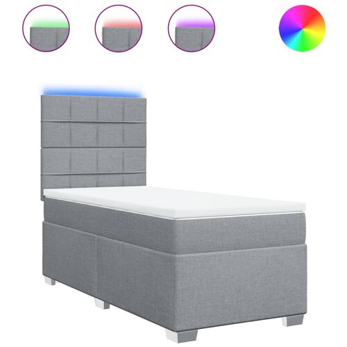 Maison Chic Box spring postelja - Vzmetna postelja z vzmetnico svetlo siva 90x190 cm blago SL10318, (21902854) Cene