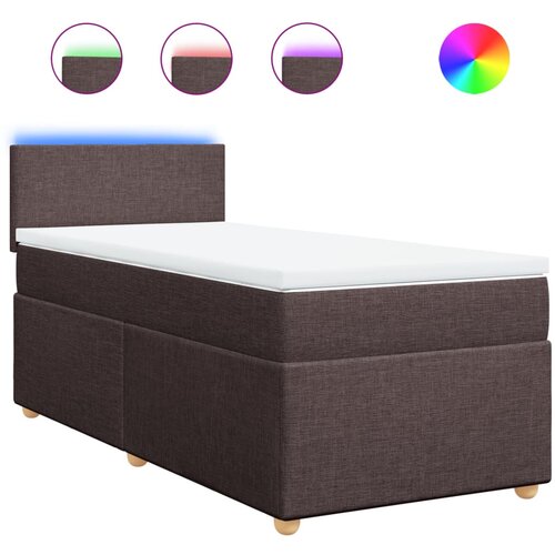 VidaXL Krevet s oprugama i madracem tamnosmeđi 100 x 200 cm od tkanine Slike