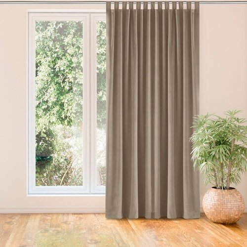  Curtain VILA color beige style classic 10cm tab tops velvet 400x175 HOMEDE Slike