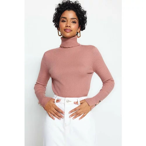 Trendyol Dried Rose Basic Turtleneck Knitwear Sweater