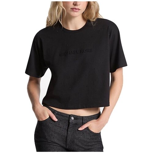 Michael Kors Majice s kratkimi rokavi MK RHNSTONE T Črna Slike
