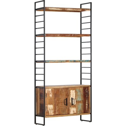 Police za knjige s 4 razine 80 x 30 x 180 cm obnovljeno drvo Cene