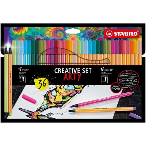 Stabilo Flomasteri tanki Point 88+Pen 68/ 0.4mm/ 1mm/ set 1/36 Cene
