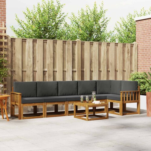  Set vanjskih sofa 7 kom. Prirodna i antracit Cene