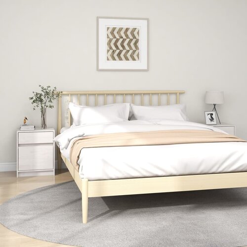 VidaXL Nočna omarica 2 kosa bela 40x31x50 cm trdna borovina Slike