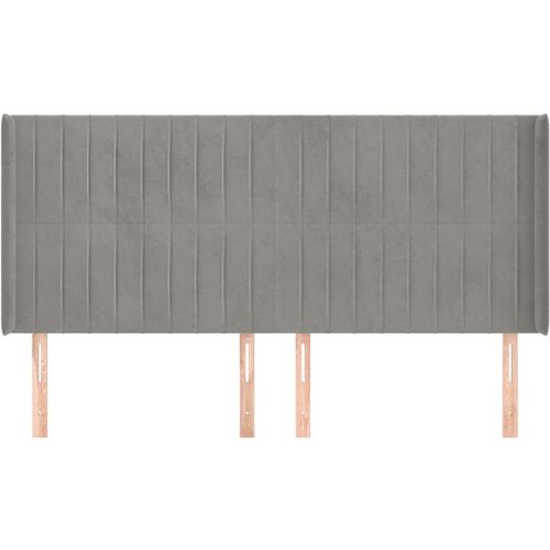  Uzglavlje s u&amp;scaron;ima svjetlosivo 163x16x118/128 cm bar&amp;scaron;unasto Slike