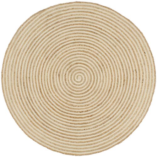  Ručno rađeni tepih od jute sa spiralnim uzorkom bijeli 90 cm Slike