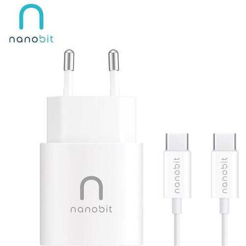 Nanobit Kucni punjac NB102 25W sa kablom Type-C na Type C 1m Slike