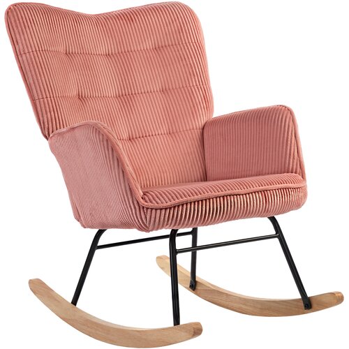 HOMCOM zibajoči stol vrvasta tkanina (100% poliester), bukov les, jeklo, pena 98G x 71&Scaron; x 101V cm Roza, (5000242996) Cene