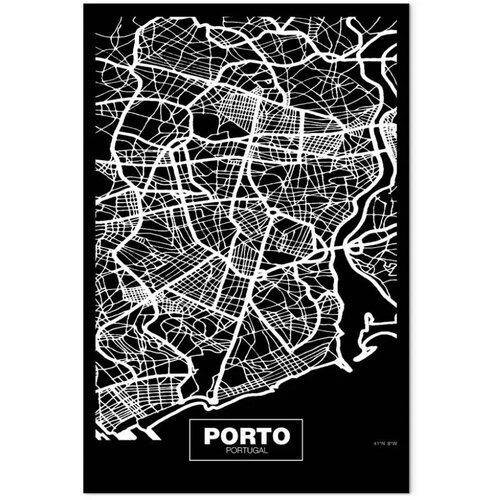  Slika - Negative Map: Porto (1 Part) Vertical 60x90 Standard Slike