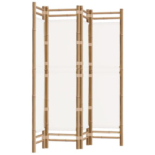 Maison Chic Zložljiva 4-delna Paravan - pregradna stena 160 cm bambus in platno, (22111415) Cene