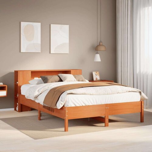 vidaXL Krevet s regalom za knjige bez madraca 140x200 cm od borovine Cijene