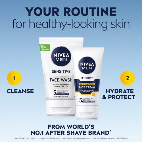 Nivea MEN Sensitive za&amp;scaron;čitna krema za mo&amp;scaron;ke SPF 15 75 ml Slike