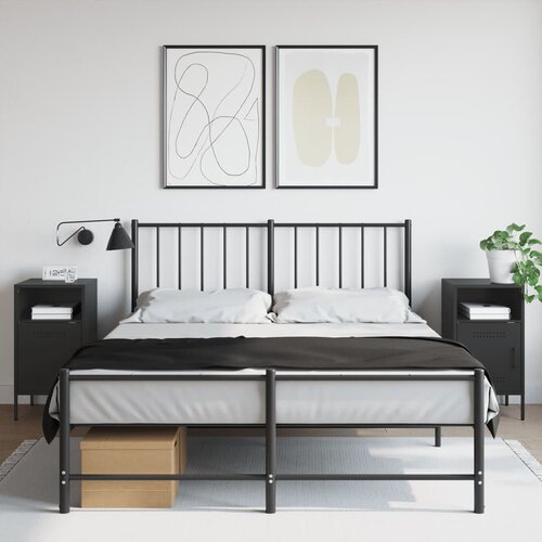  Noćni ormarići 2 kom crni 36x39x68 cm čelik Slike