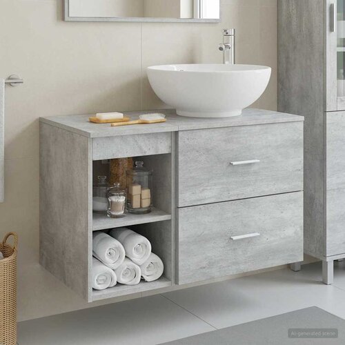  Set namje&scaron;taja za kupaonicu 2 kom. Betonska siva 49,5 x 44,5 x 80 cm Cijene