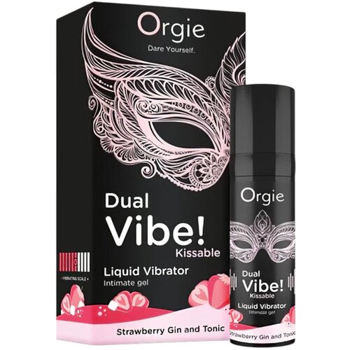 Orgie Dual Vibe - uniseks tekoči vibrator - Jagoda - Gin Tonic (15 ml) Cene