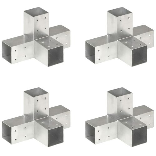  Spojnici za stupove u X-obliku 4 kom pocinčani metal 71 x 71 mm Slike