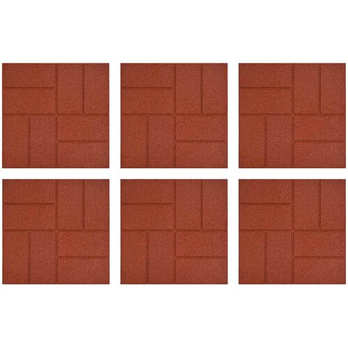  Kamen za hodanje 6 pcs Crvena 40,5 x 40,5 x 2 cm Guma Slike