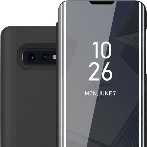 Cadorabo CASE, združljiv s Samsungom v turmalinski črni barvi - prozorno za za&amp;scaron;čito z ogledalom z ogledalom s funkcijo stojala 360 stopinj za&amp;scaron;čita, (20568745) Slike