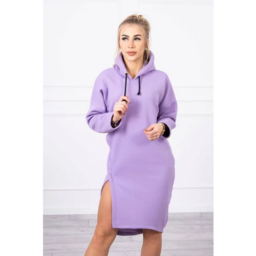 Kesi Dress with hood and slit on the side purple