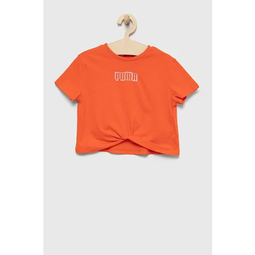 Puma Dječja pamučna majica kratkih rukava boja: narančasta