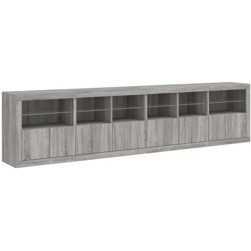  Komoda z LED lučkami siva sonoma 283x37x67 cm Slike