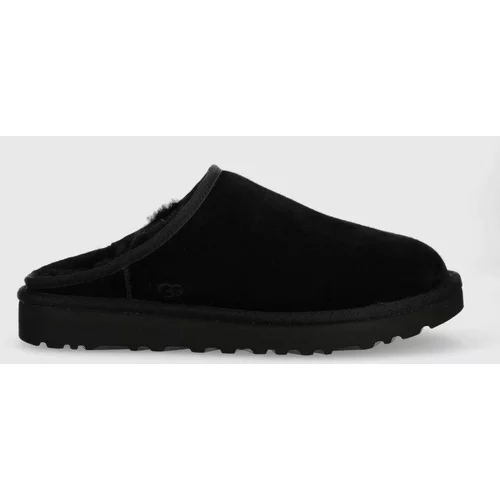 Ugg Kućne papuče od brušene kože M Classic Slip-on boja: crna