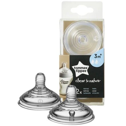 Tommee_Tippee silikonska cucla srednji protok 2 kom 3m+ Slike