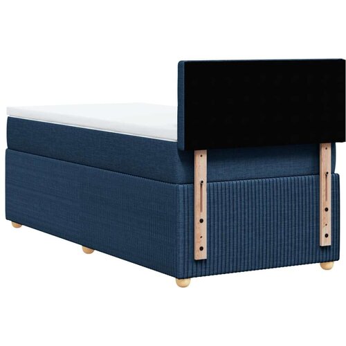 vidaXL Box spring postelja z vzmetnico modra 90x190 cm blago, (21291539) Cene