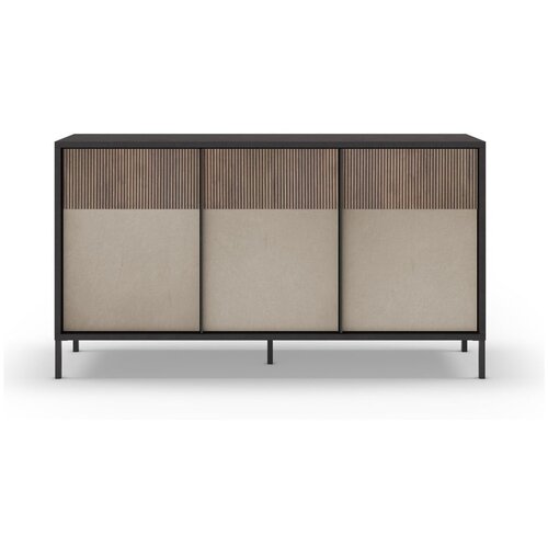 Marckeric Antracitno siva/svetlo rjava nizka komoda 156x86 cm Amalia &amp;ndash; Slike