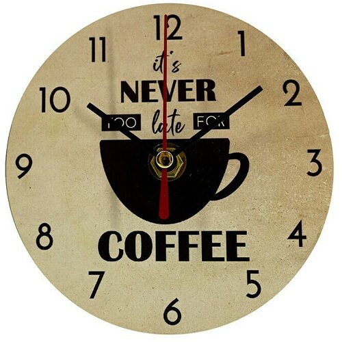  Zidni sat It&amp;#039;s never too late for coffee (Promjer: 29 cm) Slike