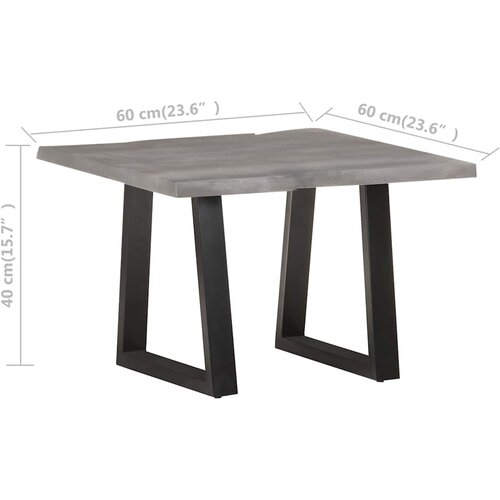  Stolić za kavu sa živim rubovima 60x60x40 cm od bagremovog drva Slike