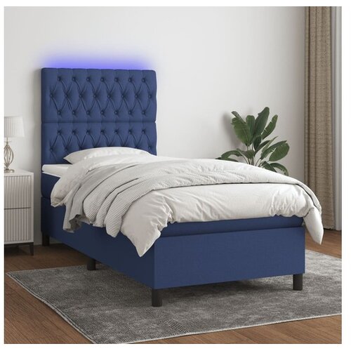  Box spring s madracem LED plavi 80 x 200 cm od tkanine Cene