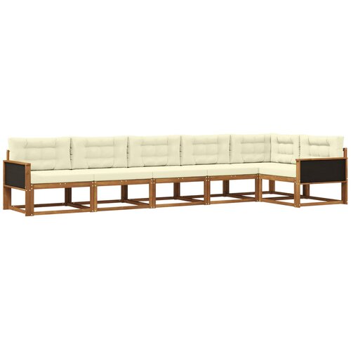 vidaXL Zunanja garnitura za sedenje z blazino 6 pcs Naravna in smetana, (5000282144) Cene