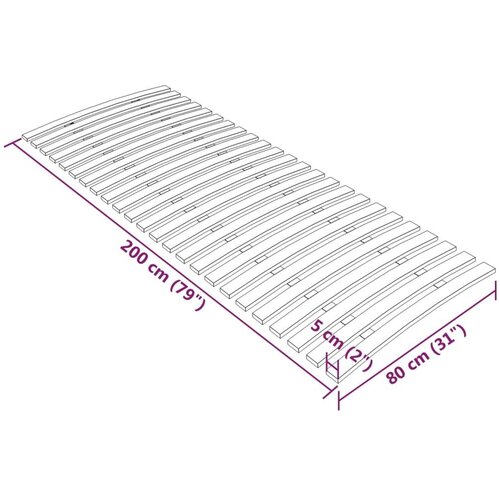 VidaXL podnica za krevet s 24 letvice 80 x 200 cm Slike